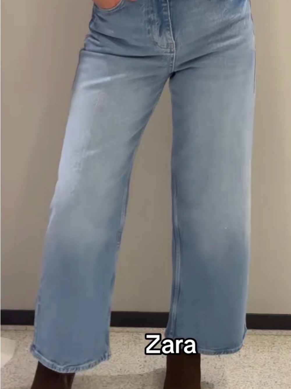 Zara Pale Blue Wide-Leg Jeans